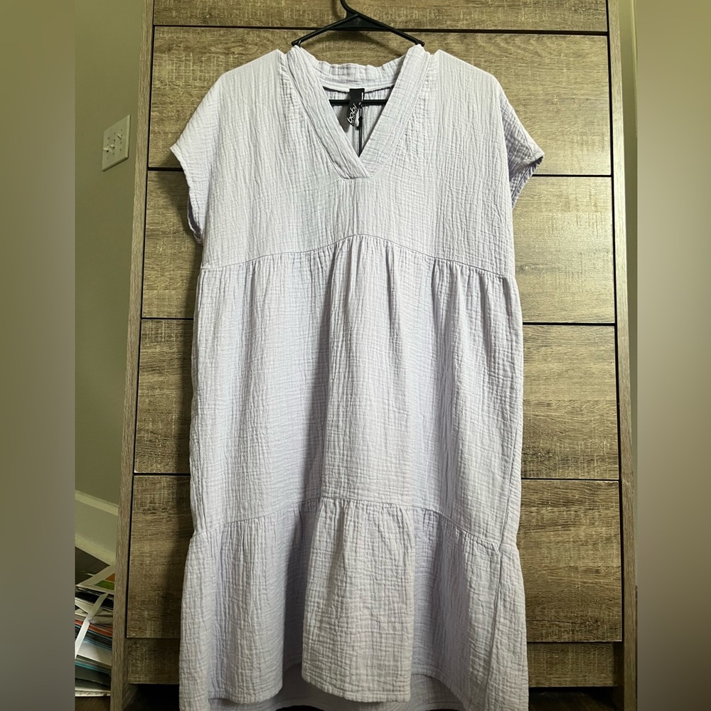 Bobi Lavender V-Neck Dress